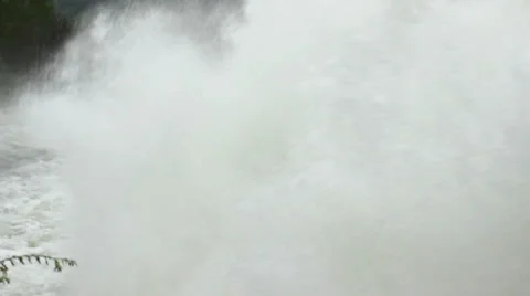 Open dam discharged a large amount of water,cascade close up Stock Footage 37791554