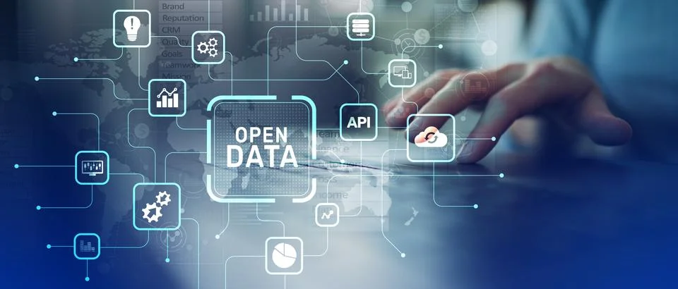 Open Data and API Integration for Transparency and Digital Innovation. Stock Photos
