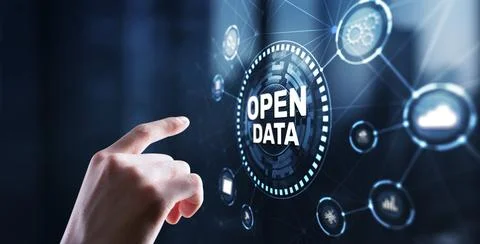 Open data api internet technology concept. Online documentation database Stock Photos