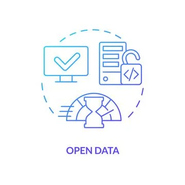 Open data blue gradient concept icon Stock Illustration