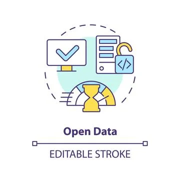 Open data concept icon Stock Illustration