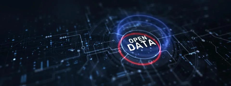 Open Data Concept: Promoting Transparency and Innovation Through Accessible I Stock Illustration