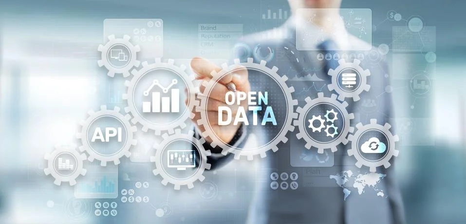 Open data database integration api internet technology concept. Stock Photos