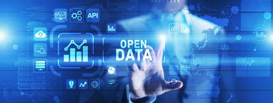 Open data database integration api internet technology concept. Stock Photos