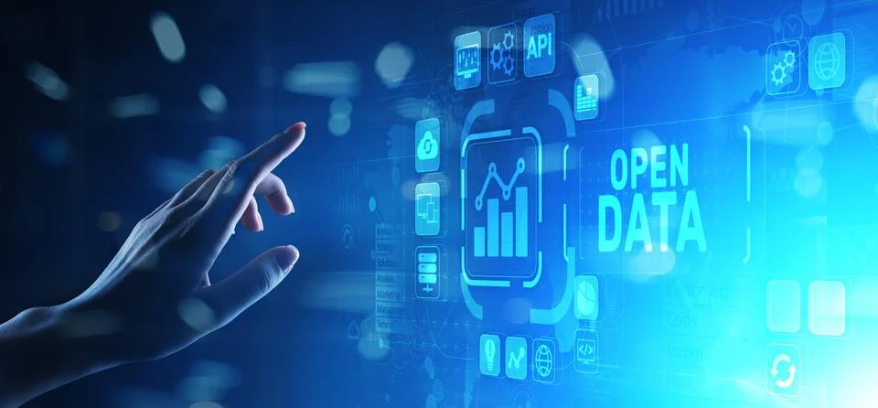 Open data database integration api internet technology concept. Stock Photos