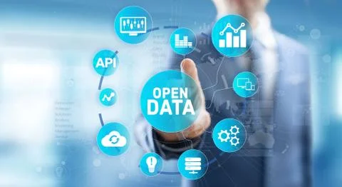 Open data database integration api internet technology concept. Stock Photos