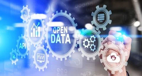Open data database integration api internet technology concept Stock Photos