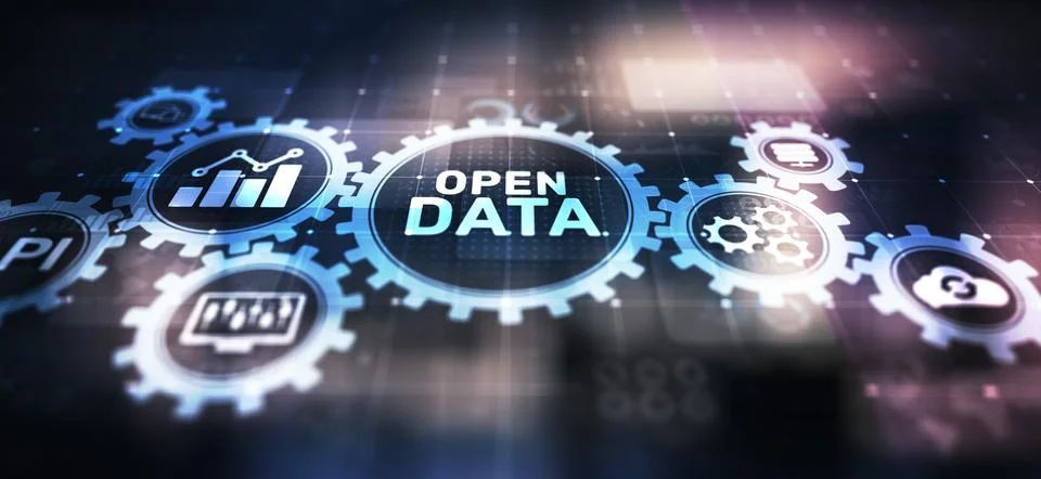 Open data database integration api internet technology concept Stock Photos