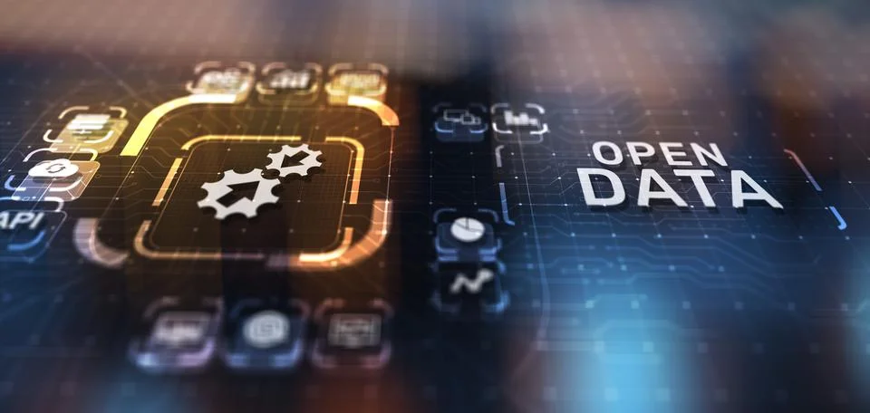 Open data database integration api internet technology concept. Stock Photos