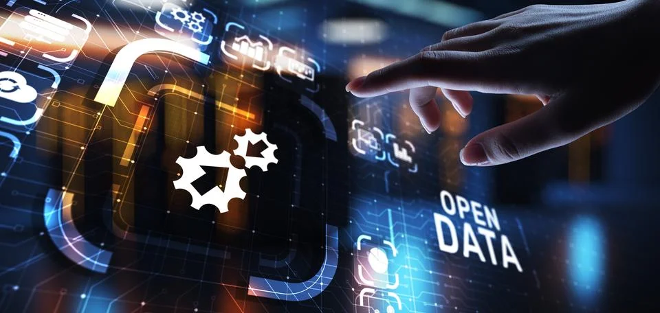 Open data database integration api internet technology concept. Stock Photos