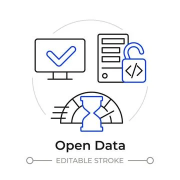 Open data duotone line art concept icon Stock Illustration