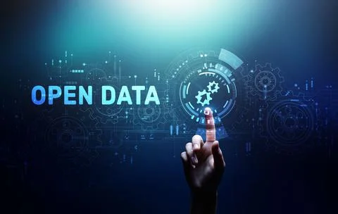 Open data technology concept on virtual screen. Stock Photos