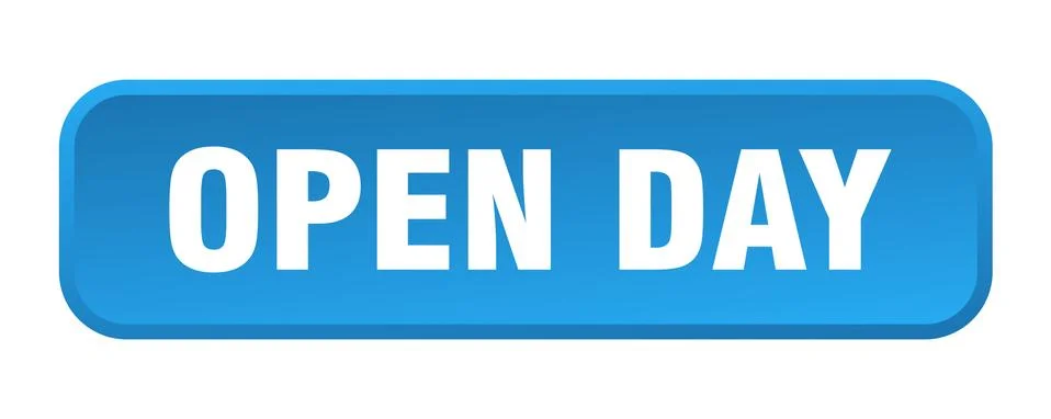 Open day button. open day square 3d push button 스톡 일러스트