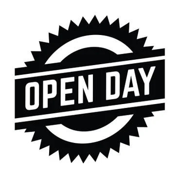 Open day stamp on white Stock Illustration