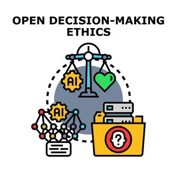 Open decision making ethics balancing ai and human values Stock Illustration