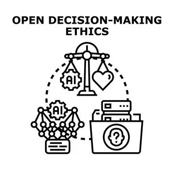 Open decision making ethics balancing ai and human values Stock Illustration