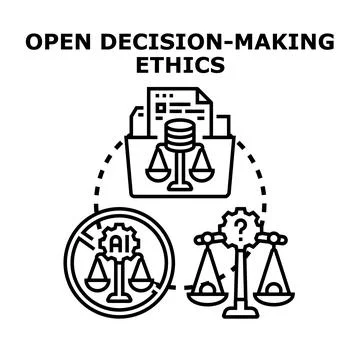 Open decision making ethics concept vector illustration Stock Illustration