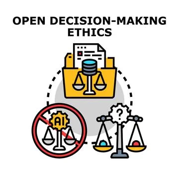 Open decision making ethics concept vector illustration Stock Illustration