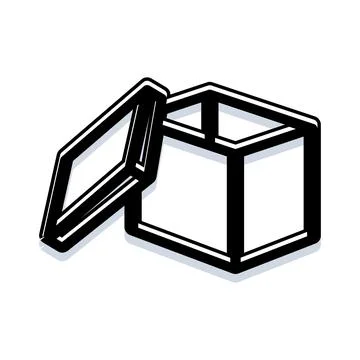 Open delivery package box displaying commerce concept Stock Illustration