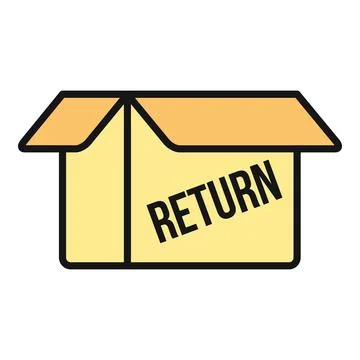 Open delivery package box with return label Stock Illustration
