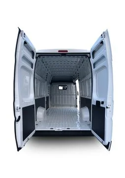 Open delivery van Stock Photos