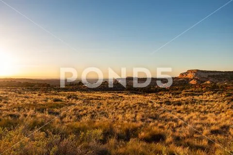 An open desert meadow near Canyonlands National Park Stock Photos