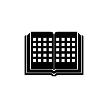 Open Diary Solid Minimal Vector Icon Design Stock Illustration