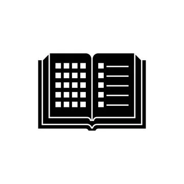 Open Diary Solid Style Book Vector Icon 스톡 일러스트