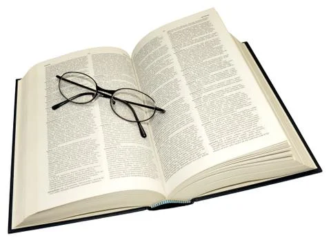 Open Dictionary And Reading Glasses Stock Photos