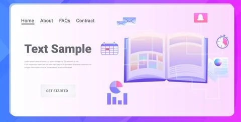 Open digital notepad with multitasking icons time management concept horizontal Stock Illustration