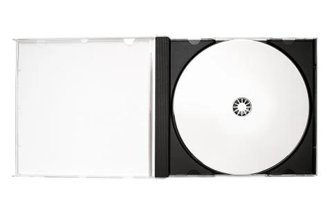Open Disc Case with Clipping Path Isolated on a White Background Фото