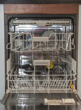 Open dishwasher Stock Photos