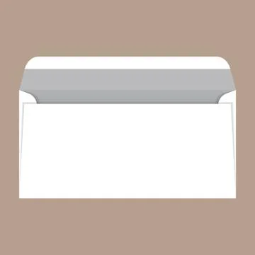 Open dl envelope mockup, realistic style Stock Illustration