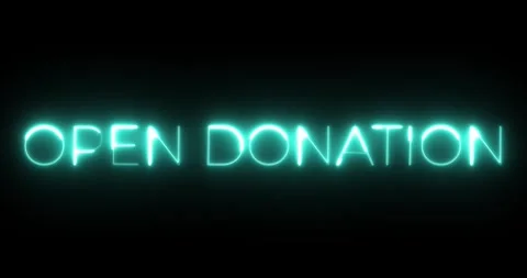 Open donation neon text animation Video stock 287405444