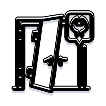 Open door access exit portal icon vector concept Stock Illustration