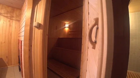 Open door in the bath Stock Footage 88243402