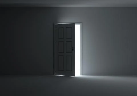 Open door with bright light 스톡 일러스트