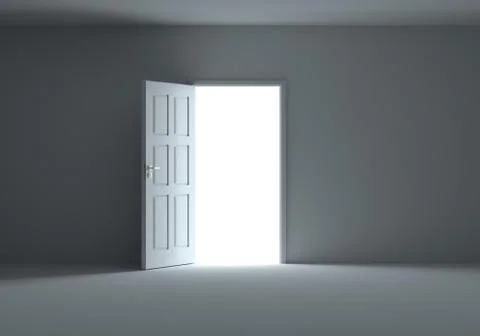 Open door with bright light 스톡 일러스트
