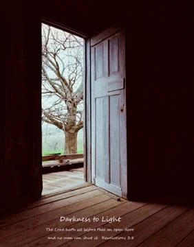 The Open Door-Darkness to Light Stock Photos