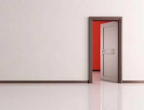 Open door in a empty room Stock Illustration