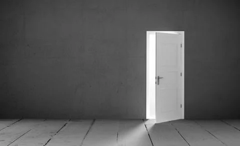 Open door in a empty room Stock-Fotos