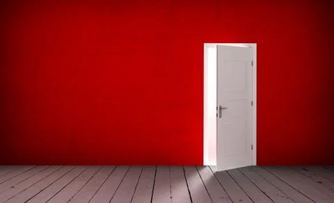 Open door in a empty room Stock Photos