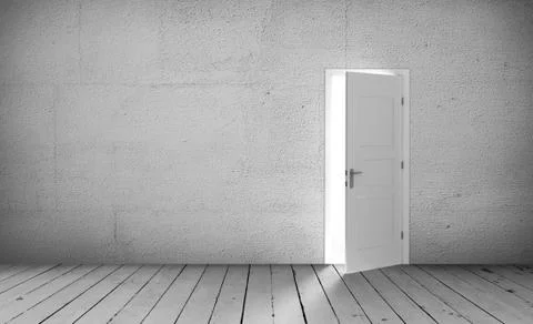 Open door in a empty room Foto stock