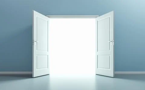 Open door in empty room Stock Photos
