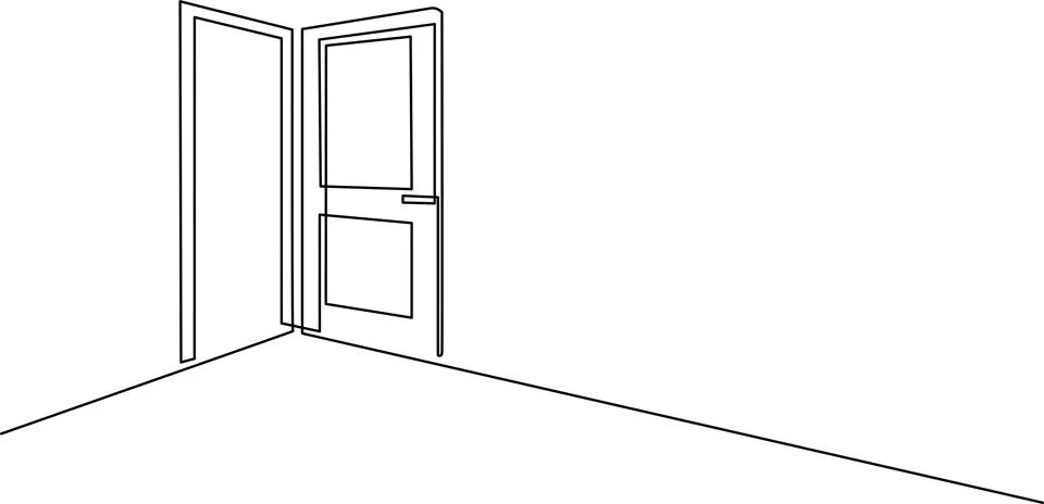 Open door in empty room Vector Stock-Illustration
