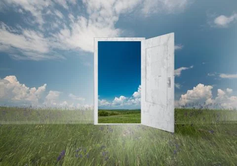Open door to everywhere Stock Photos