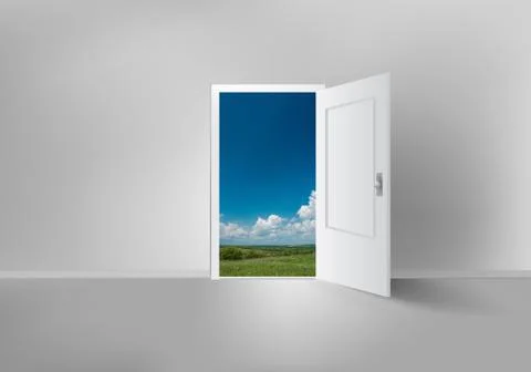 Open door to everywhere Stock Photos