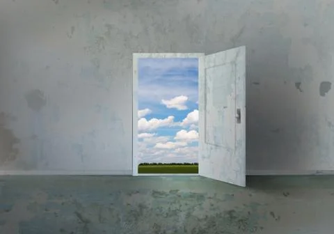 Open door to everywhere Stock Photos