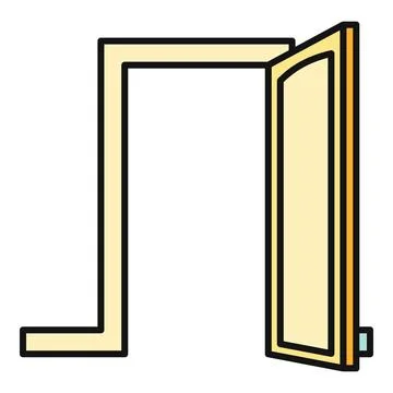Open door frame creating new opportunity entrance Ilustración de archivo