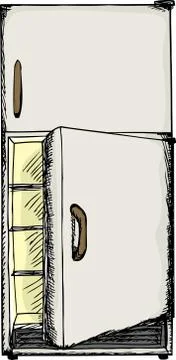 Open Door Fridge Stock Illustration